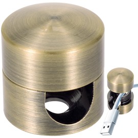 HINZIC Metal Desk Cable Anchors, Round Cord Holder with Adhesive Dots, Adjustable Cable Organizer Cord Clips for Desk Nightstand Desktop- Copper Color