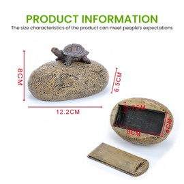 WIYETY Set of 2 key hiding place for outdoors, stone key hiding place key stone, stone with secret compartment, key safe, key hiding place in stone look (turtle)
