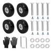 45mm x 18mm Luggage Replacement Wheels Set 4Pcs Rubber Swivel