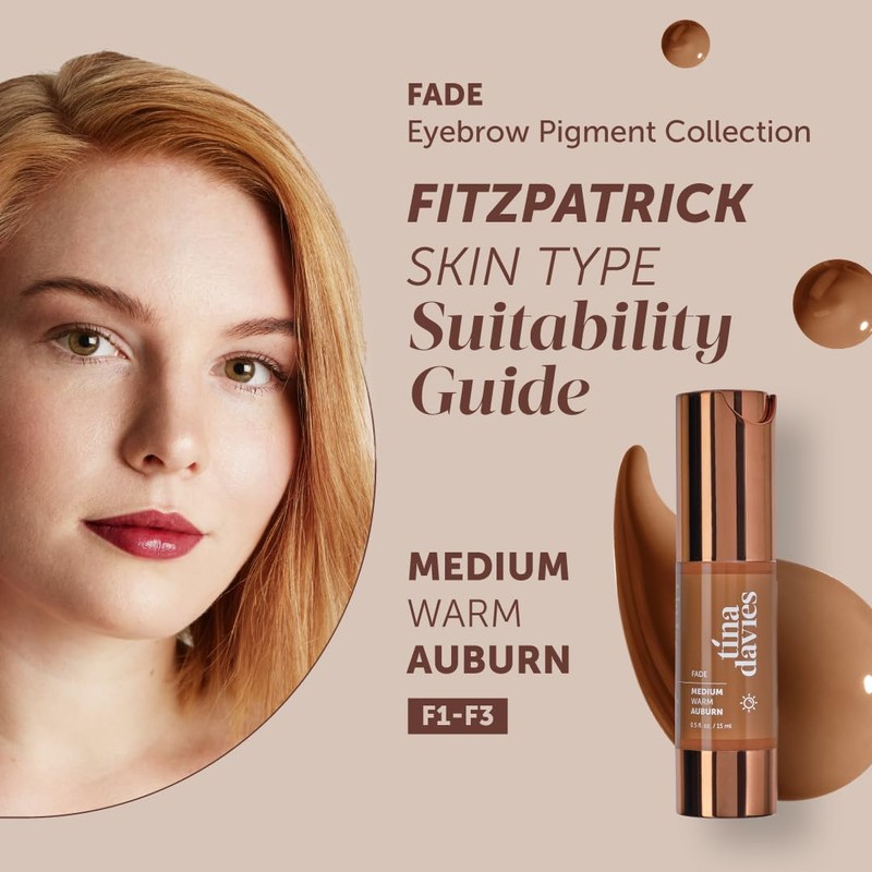 Tina Davies FADE Eyebrow Pigments, Medium Warm Auburn 15ml