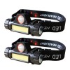 2x 1200000LM LED Headlamp Rechargeable Headlight Zoom Head Torch Lamp