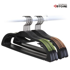 Domestic overfit coat large size non-slip hangers, 100 pieces, 1.Coat hanger_green, 100 pieces / 국산 오버핏 코트 큰사이즈 논슬립 옷걸이 100개, 1.외투겸용 옷걸이_그린 100개