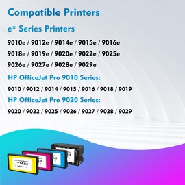 Ink 962XL for OfficeJet Pro 9025e Replacement for HP Ink 962 HP 962XL Ink Cartridges Combo Pack Compatible with Office Jet Pro 9015e 9018e 9025 e 9018 9015 9020 9010 Series Printer