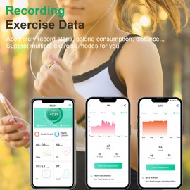 ailyfu Smart Ring for Women Men, Fitness Tracker Ring with Sleep and Heart Rat Monitor, Health Ring with Steps, Distance & Calorie Count, IP68 Waterproof (Gold, 11#)