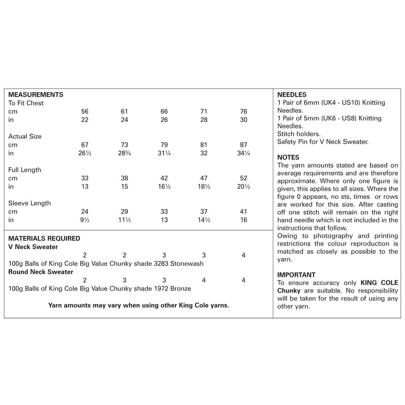 King Cole 5324 Knitting Pattern Childrens Easy Knit Raglan Sweaters