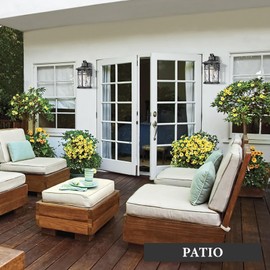 Darkaway 2pcs Large Outdoor Porch Lights Wall Mount, 15inch Outside Light Fixtures Sconces Wall Lighting with Water Ripple Glass Waterproof Exterior Lights for Patio Yard Garage