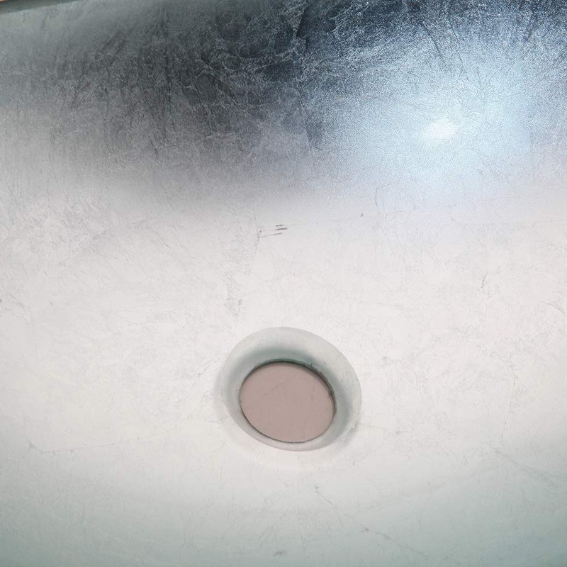 Washly Bathroom vessel sink, Artistic Tempered Glass Oval Vessel Sink