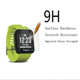Watch Screen Protector (3 Pack) Compatible Garmin Forerunner 35 Tempered Glass Film Anti-Scratch High Definition Full Coverage and (1Pack) Silicone Case for Smart watch