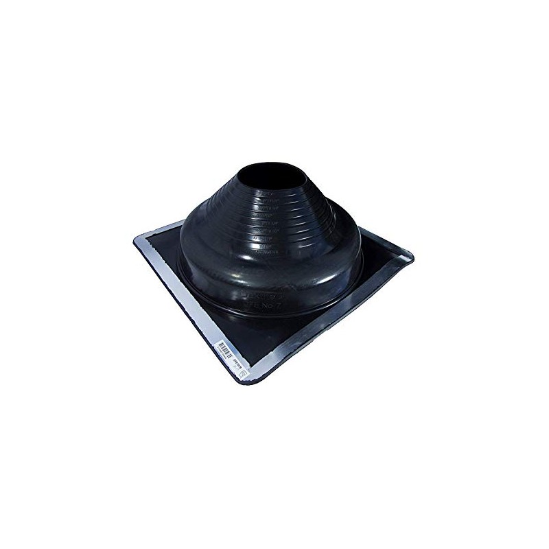 Dektite Premium #7 Black EPDM Metal Roof Pipe Flashing, Square