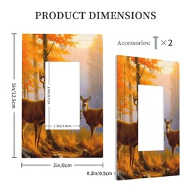 VunKo Single Gang Rocker Switch Receptacle Plate - 1 Gang Decora GFCI Deer Tree Decorative Wall Plate Cover Wallplate with Screws