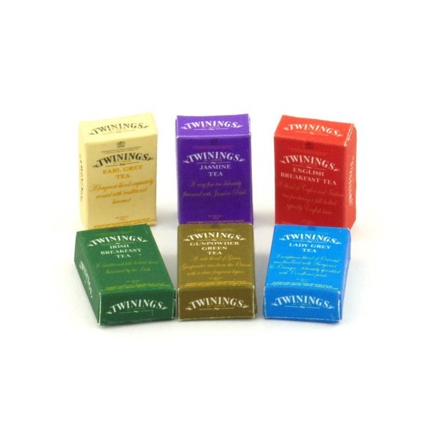 MyTinyWorld Dolls House Miniature Set Of 6 Assorted Tea Boxes