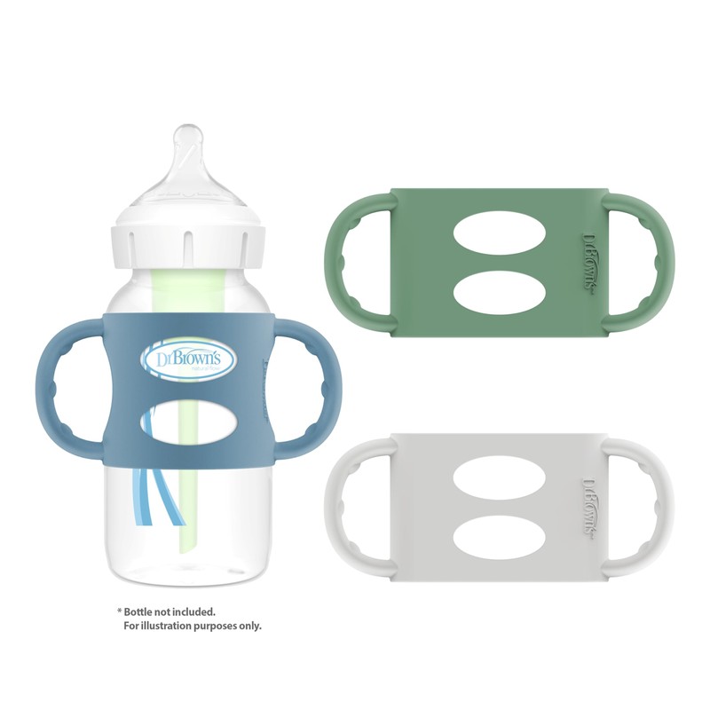 Dr. Brown's Milestones 100% Silicone Baby Bottle Handles, Wide-Neck, Removable