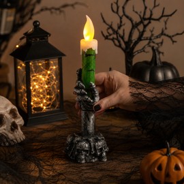 Halloween Skeleton Candle Light for Party Decor – Flameless Skull LED Lamp for Home, Tabletop, and Holiday Displays