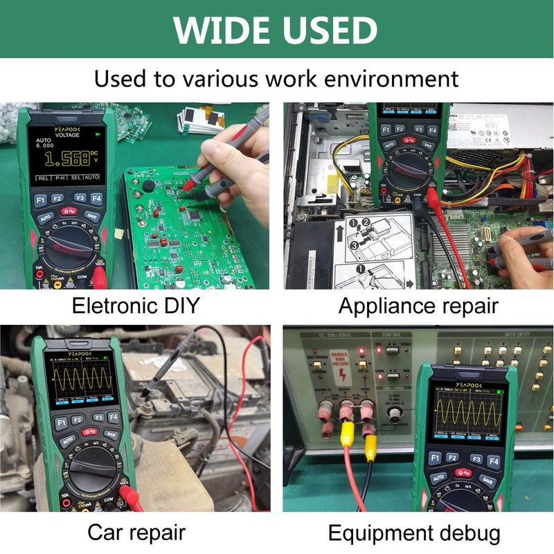 YEAPOOK 3 in 1 Handheld Digital Oscilloscope Multimeter Portable Oscilloscopes,