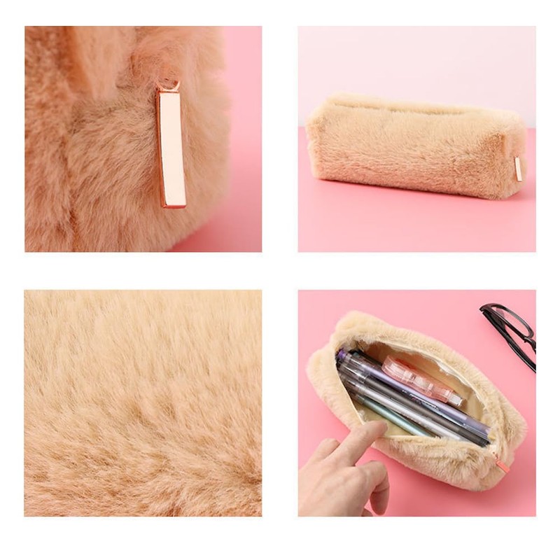Anevous Pack of 1 Soft Plush Pencil Case, Fluffy Pencil