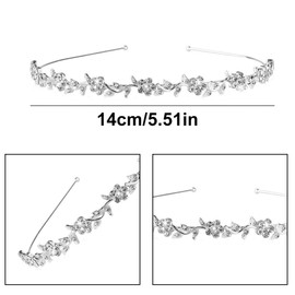 Clyhon Wedding Tiara, Bridal with Decorated Pearl Wedding Headband, Ideal for Proms / Parties, Silver Headpiece for Handmade Bridal Headband with Rhinestones, Rhinestone, Pearl