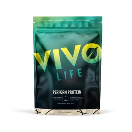 Vivo life Perform Plant Protein Powder | 25g Protein with BCAAs, Iron, Zinc, Turmeric & Herbal Enzyme Blend | Lactose Free & Easy to Digest, Plant-Based Nutrition | Smooth Vanilla - 7 Servings