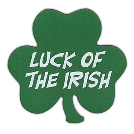 Refrigerator Magnet - Luck of The Irish - Clover Shaped - Great for St. Patrick's Day - 5.25" x 5.25"