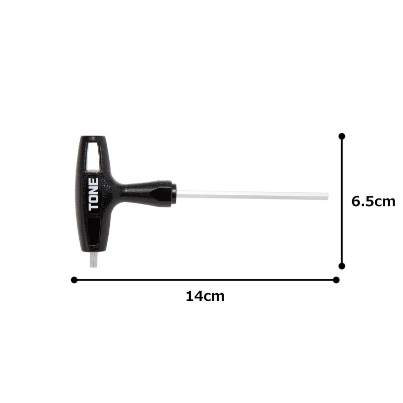 TONE Grip Hexagon Wrench TGHW-04 Black, 2 Sides Width 0.2
