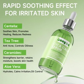 Centella Asiatica Serum Centella Tea Tree Ampoule Facial Serum Korean Centella Serum for Acne-Prone Oil Skin Soothing, Calming, Reduce Redness 105ml