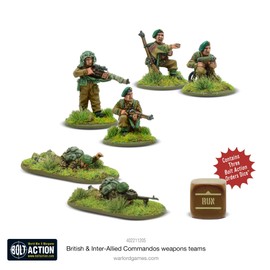 Warlord Games British and Interallied Commandos Weapons Teams - 28mm Scale Bolt Action Miniatures Highly Detailed WW2 Miniatures for Tabletop War Games