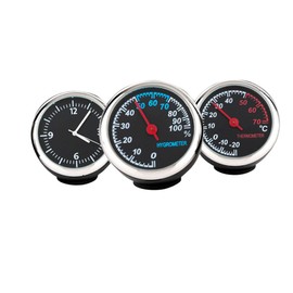 Vaguelly Automobile Clock and Hygrometer Mechanical Design for Car Dashboard Easy Installation Steel Core Pointer for Accurate Readings
