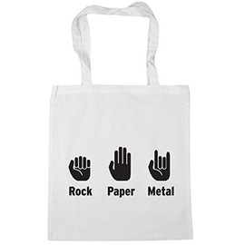 Hippowarehouse Rock Paper Metal Tote Shopping Gym Beach Bag 42cm x38cm, 10 litres