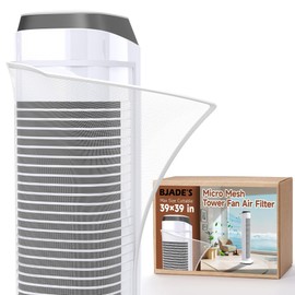 BJADE'S Tower Fan Air Filter Screen Mesh,39 x 39 inch Washable Cutable Universal Fit for Tower Fans or any Other Smaller Fan,Designed to Filter Dust,Pollen,Hair,White