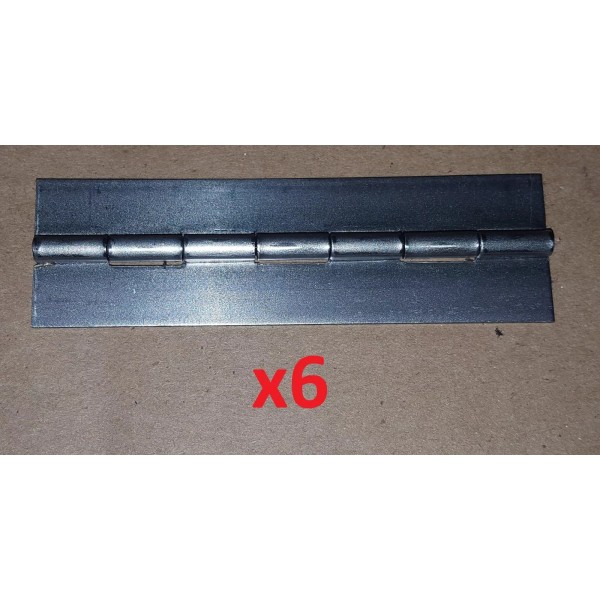 NE Hinge 6 pc .040 Steel Piano Hinge 3-1/2 x