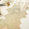 Jarsense Gold Lotus PVC Table Runner, 91cm x 35cm, Non-slip,