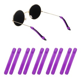 HARFINGTON 5pair Silicone Eyeglass Temple Tips Sleeve Retainer Anti-Slip Eyewear Retainers Elastic Comfort Glasses Ear Grips for Daily Wear Glasses Sunglasses Reading Eyeglasses, Purple