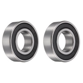 sourcing map 2pcs 6205-2RS Bearing 25x52x15mm, Chrome Steel Double Rubber Seals Precision Bearing, Lubricated Deep Groove Ball Bearings, P6 (ABEC 3)