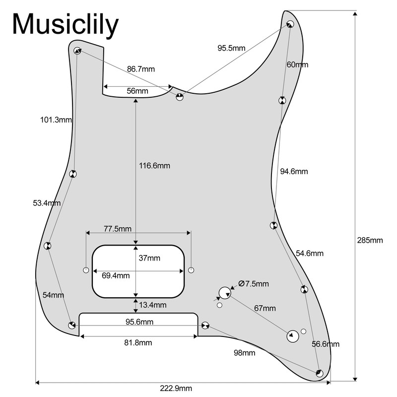 Musiclily Pro 11 Hole ST HT H Pickguard for Squier