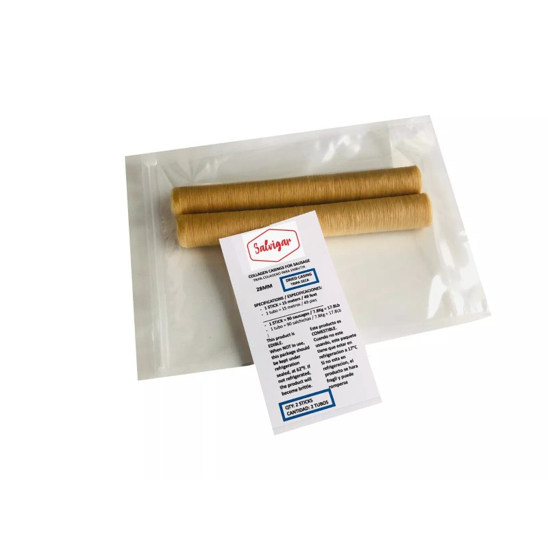 SALVIGAR Collagen Casings Dry 28mm / 50ft for stuffing 35