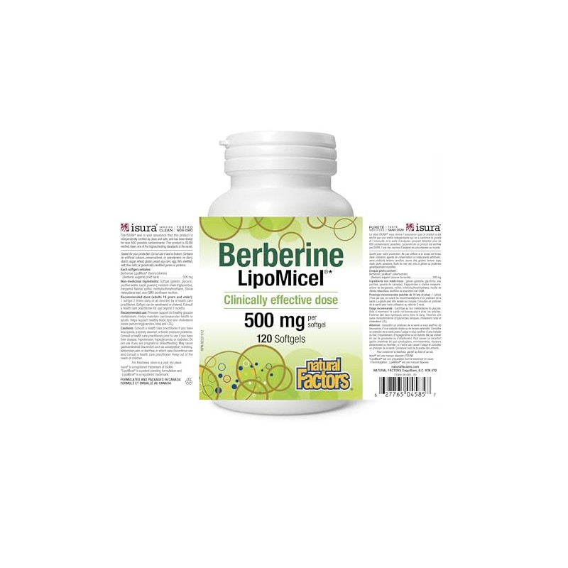 Berberine LipoMicel 500mg (120 Count (Pack of 1))