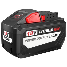 BULL-TECH 18V 12.0 AH for Milwaukee Electric Tools M18 High Output HD12.0 Battery Pack Compatible with All Power 18V Milwaukee Power+ Tools