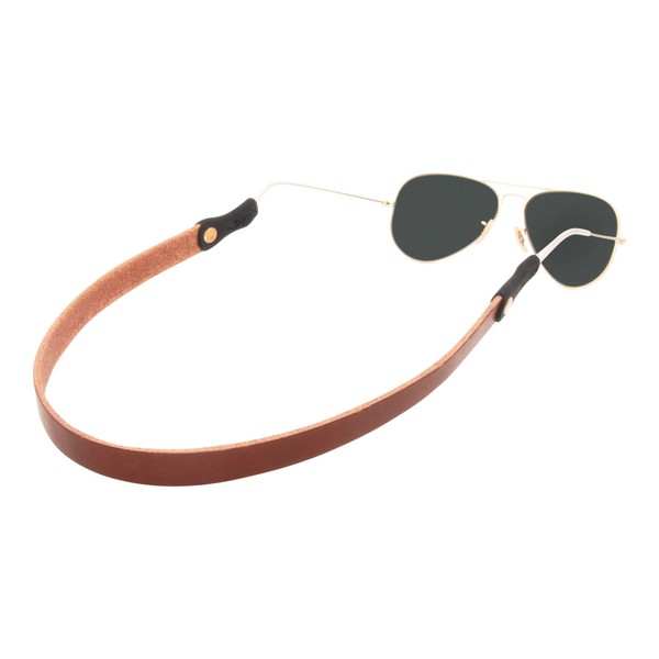 Leather Sunglass Strap - Handmade w/Thick Full-Grain Leather & High-Stretch