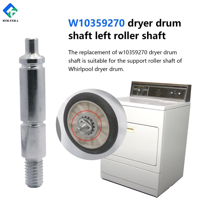 KOLEOLL WPW10359270 Fits For Whirlpool Dryer Drum Support Roller Shaft
