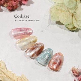 Gel Nail Watercolor Palette, Nail Art, 12 Types, Nuance Nails, Watercolor Nails, Coikaze, Marble Nails, Watercolor Art, Tarushikomi Art, Tarushikomi Nails, Metallic Nails..