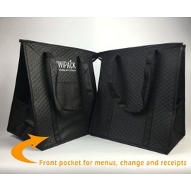 Hot Food Delivery Bag for Takeaway - Insulated Warmer Bag for Restaurants, Couriers, Picnic Cooler, Lunch, Heater and Thermal Bag for Indian, Kebabs & Chinese. Durable & Compact for Easy Storage.