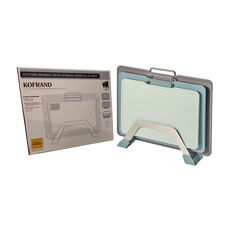 KOFRAND Plastic Cutting Boards with Grinding Area and Measurement, Cutting