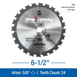 Mercer Abrasives 716121 24-Tooth ATB Carbide Wood Cutting Blade with 6-1/2-Inch Diameter and 5/8-Inch Arbor
