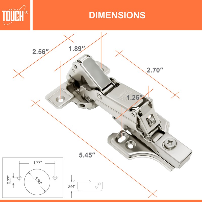 TOUCH Cabinet Hinges (1 Pair, 2 PCS) Face Frame 165