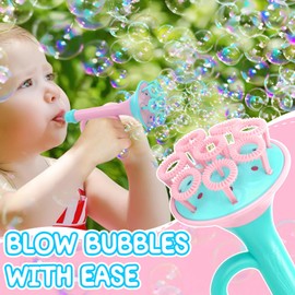 JONEG Toys for 3-8 Year Old Boys Girls: Mini Bubble Blower for Kids Trumpet Shaped Bubble Wand Gifts for Age 3 4 5 6 7 8 Toddlers Birthday Presents Outdoor Summer Party Lawn Garden Bubble Makers