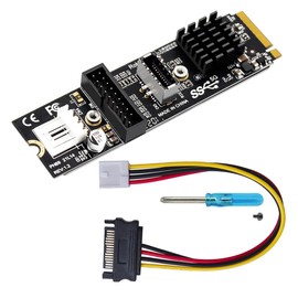 CY Card 5Gbps Type-E USB 3.1 Front Panel Socket USB 2.0 to NVME NGFF M-Key Express Card Adapter for Motherboard