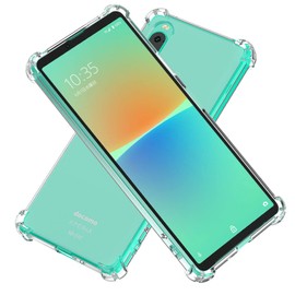 Hy+ Xperia 10 IV Shockproof Case, SO-52C SOG07 A202SO XQ-CC44 Cover, Strap Hole, US Military MIL Standard, Clear, Built-in Shock Absorption Pocket, TPU Case