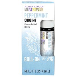 Aura Cacia Roll-On Essential Oil Blend, Peppermint, 0.31 Ounce