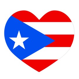 Applicable Pun Puerto Rican Flag Heart - Vinyl Decal for Outdoor Use on Cars, ATV, Boats, Windows and More - Color 12 inch