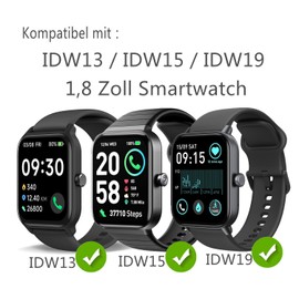Frgnie Screen Protector Compatible with aeac IDW19 / IDW13 / IDW15 Smartwatch 1.8 Inch (Pack of 6) Flexible TPU Screen Protector Compatible with TOOBUR/Woneligo/Fitpolo/Gydom/Yoever Smartwatch