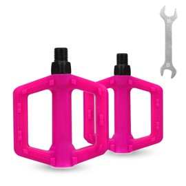 ZUKKA Bike Pedals 1/2-Inch Bike Pedals Non-Slip Kids Bike Peals with Reflective Strips on Sides Multiple Color for Mountain Bike Kid Bike Freestyle BMX Bike